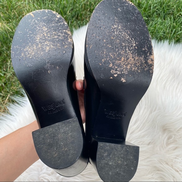 RE/DONE Weejuns The Winsome black Glossed-leather Leopard Calf Hair Pumps 9 - Picture 4 of 7